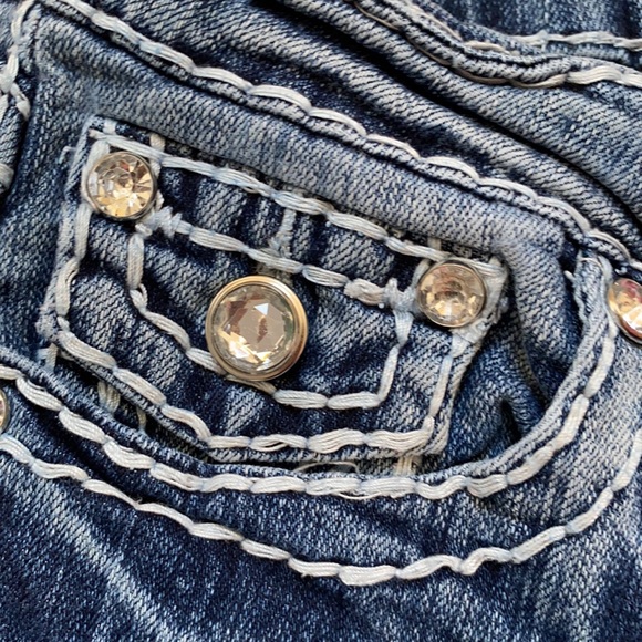 Women LA Idol USA Rhinestone Jeans Sz7 - Picture 3 of 9